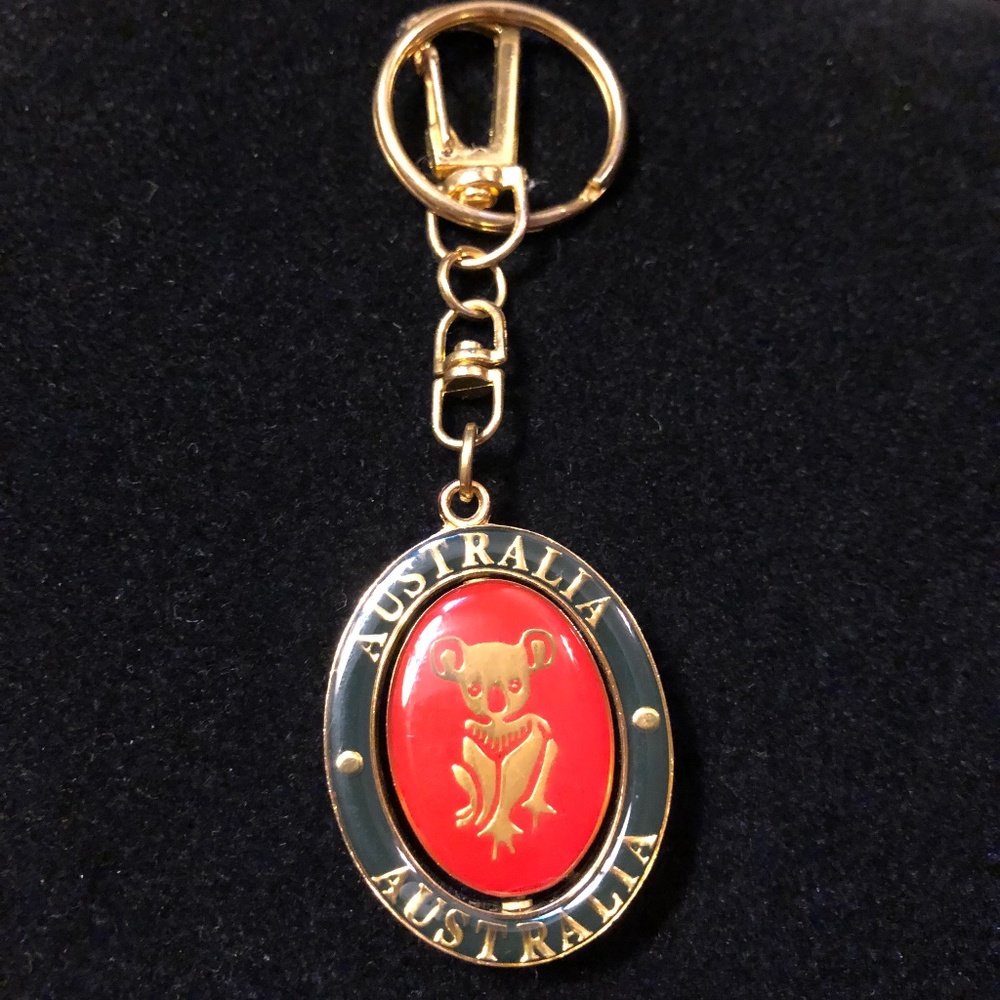 Australian Swivel Keychain Gold Navy Red